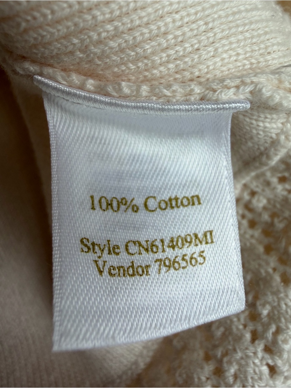 Caslon L Cream 100% Cotton Knit Tank Crochet Hem Sleeveless Top - Picture 5 of 11